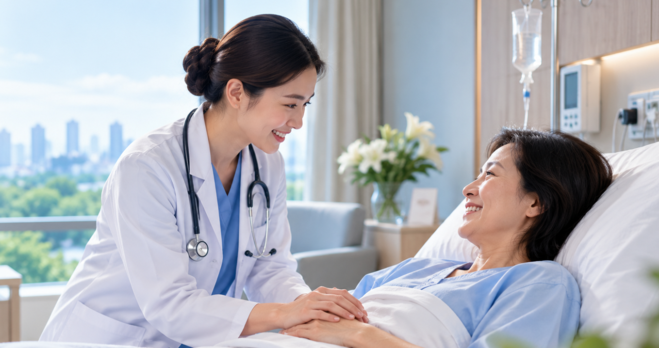 Doctor caring for patient